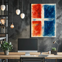 Abstract Red And Blue Composition Poster