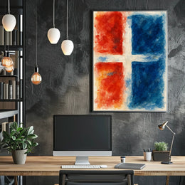 Abstract Red And Blue Composition Poster