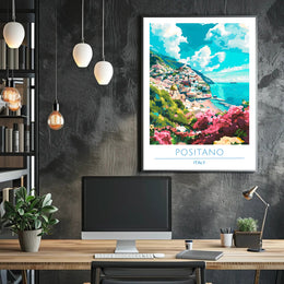 Scenic View of Positano Poster