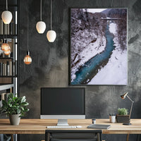 Serene Winter River Landscape - National Park Poster