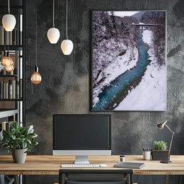 Serene Winter River Landscape - National Park Poster
