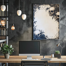 Gothic Skulls And Roses Poster