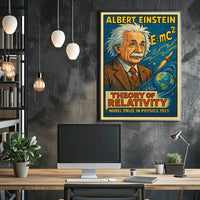 Einstein Vintage Scholarly Portrait Poster