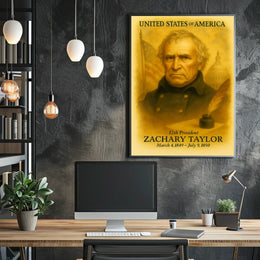 Zachary Taylor 12th President of the United States Vintage Watercolor Poster