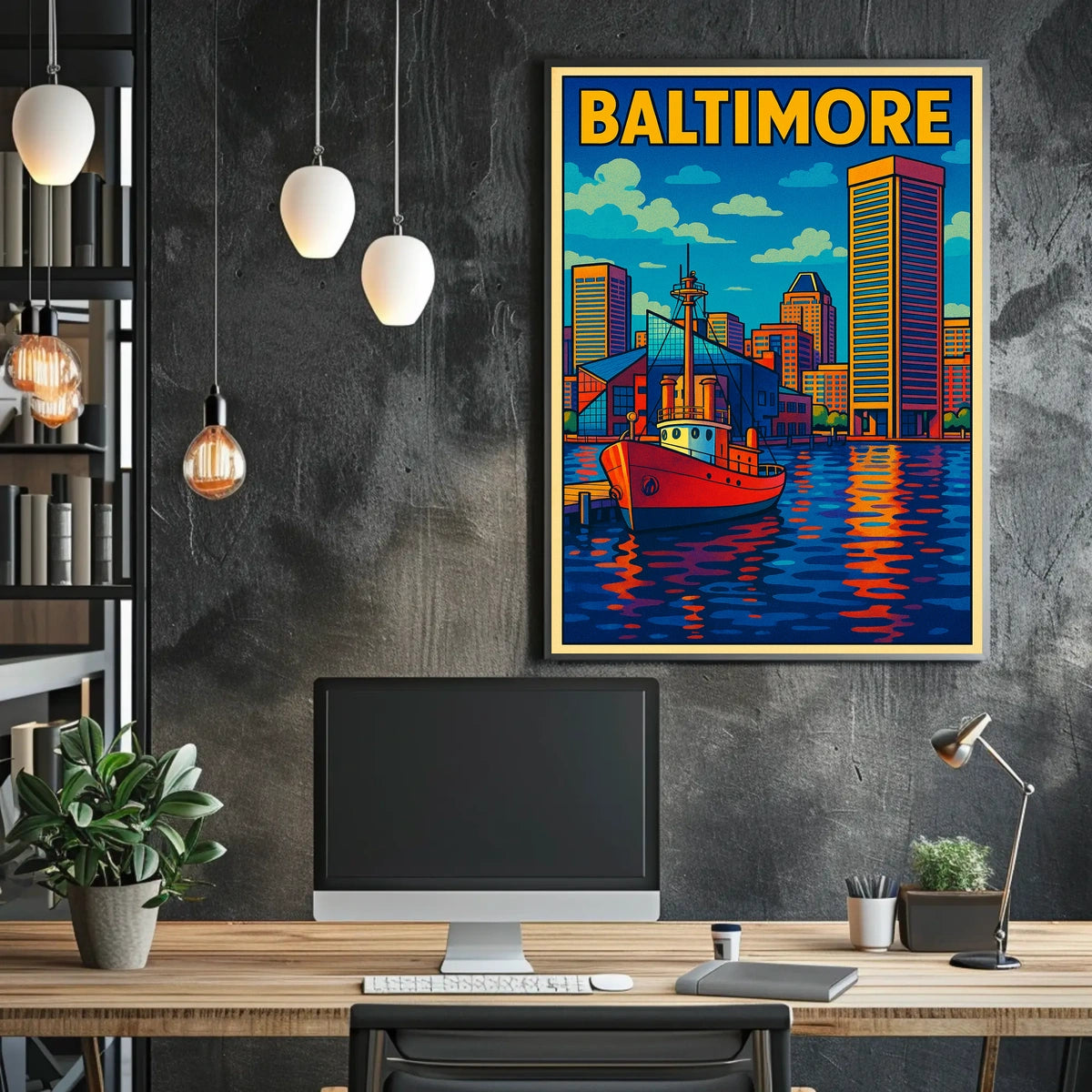 Baltimore Harbor Skyline Poster