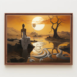 Surreal Landscape with Futuristic Structures Sci-Fi Poster