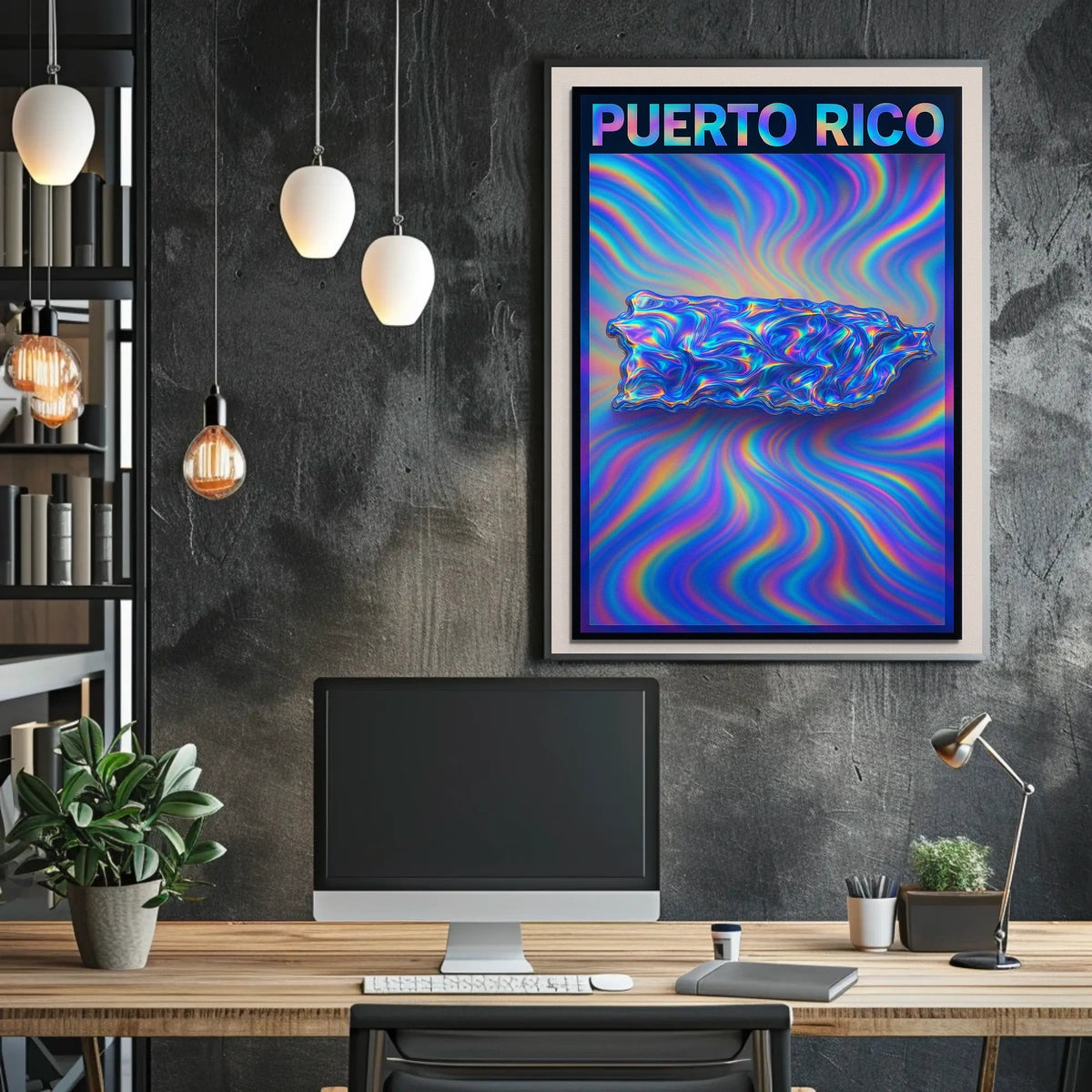 Puerto Rico Vibrant Waves Poster