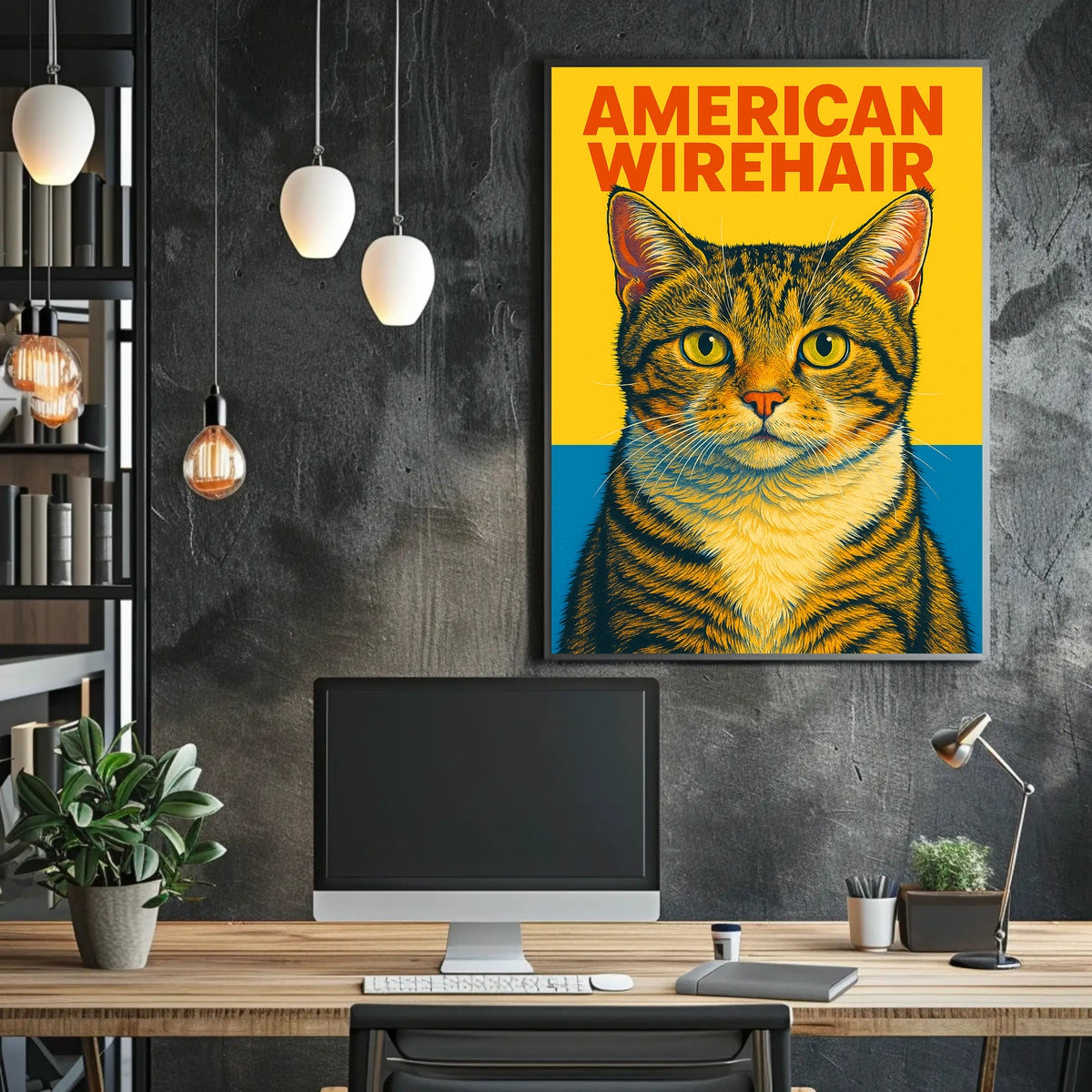 American Wirehair Cat Poster