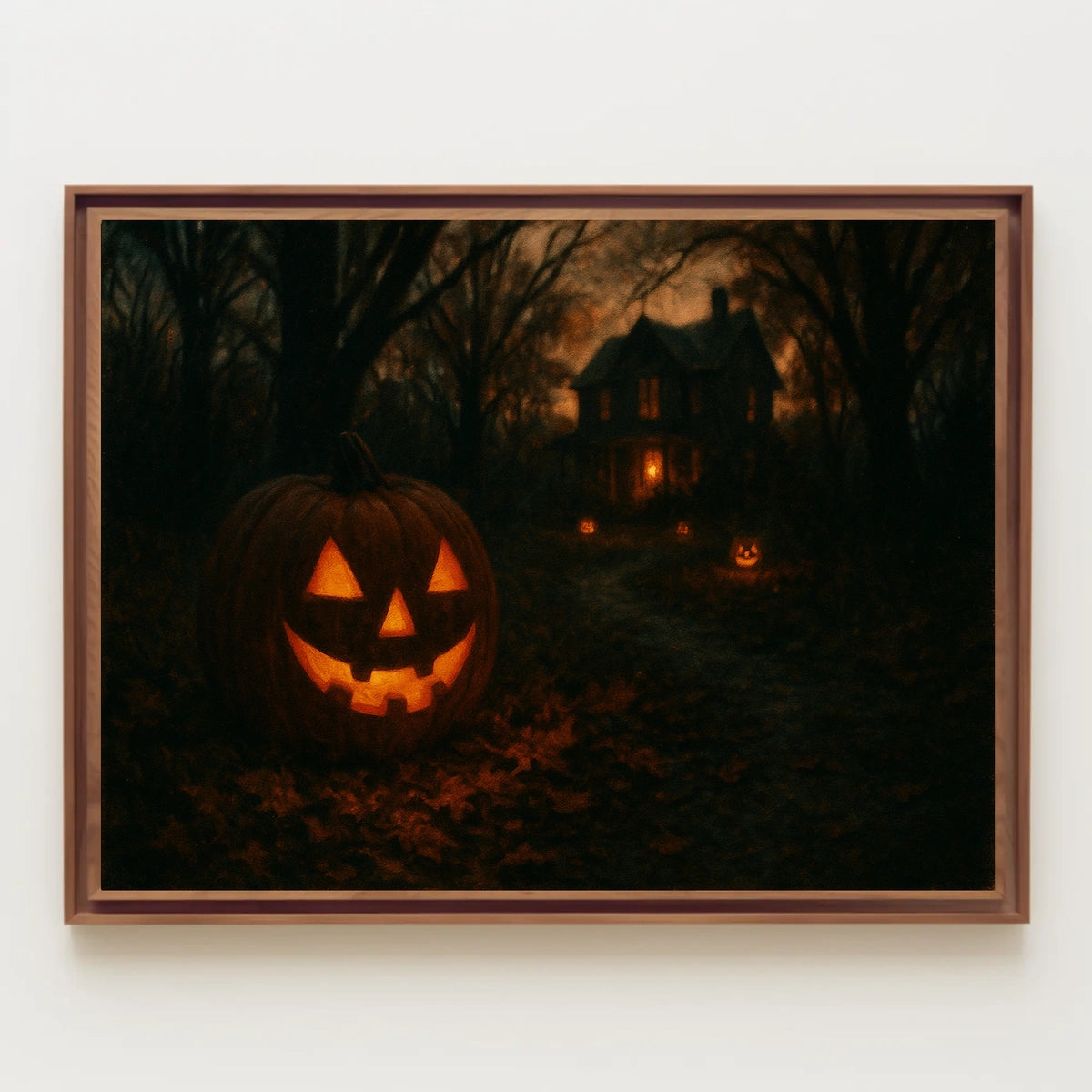 Halloween Night Cityscape Vibe Cinematic Realism Decor Lovers Wanderlust Timeless Poster