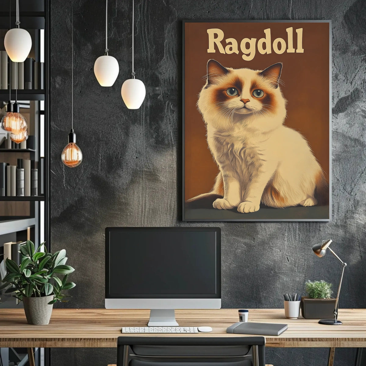 Ragdoll Cat Realistic Portrait Photography Artwork Poster