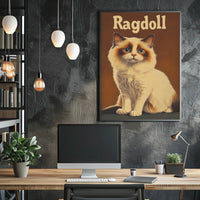 Ragdoll Cat Realistic Portrait Photography Artwork Poster