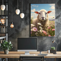 Sheep in Tranquil Countryside Animal Poster