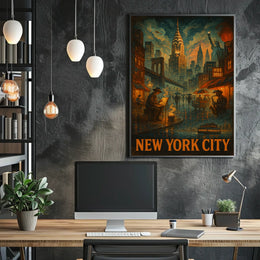 New York City A Nighttime Urban Symphony Poster
