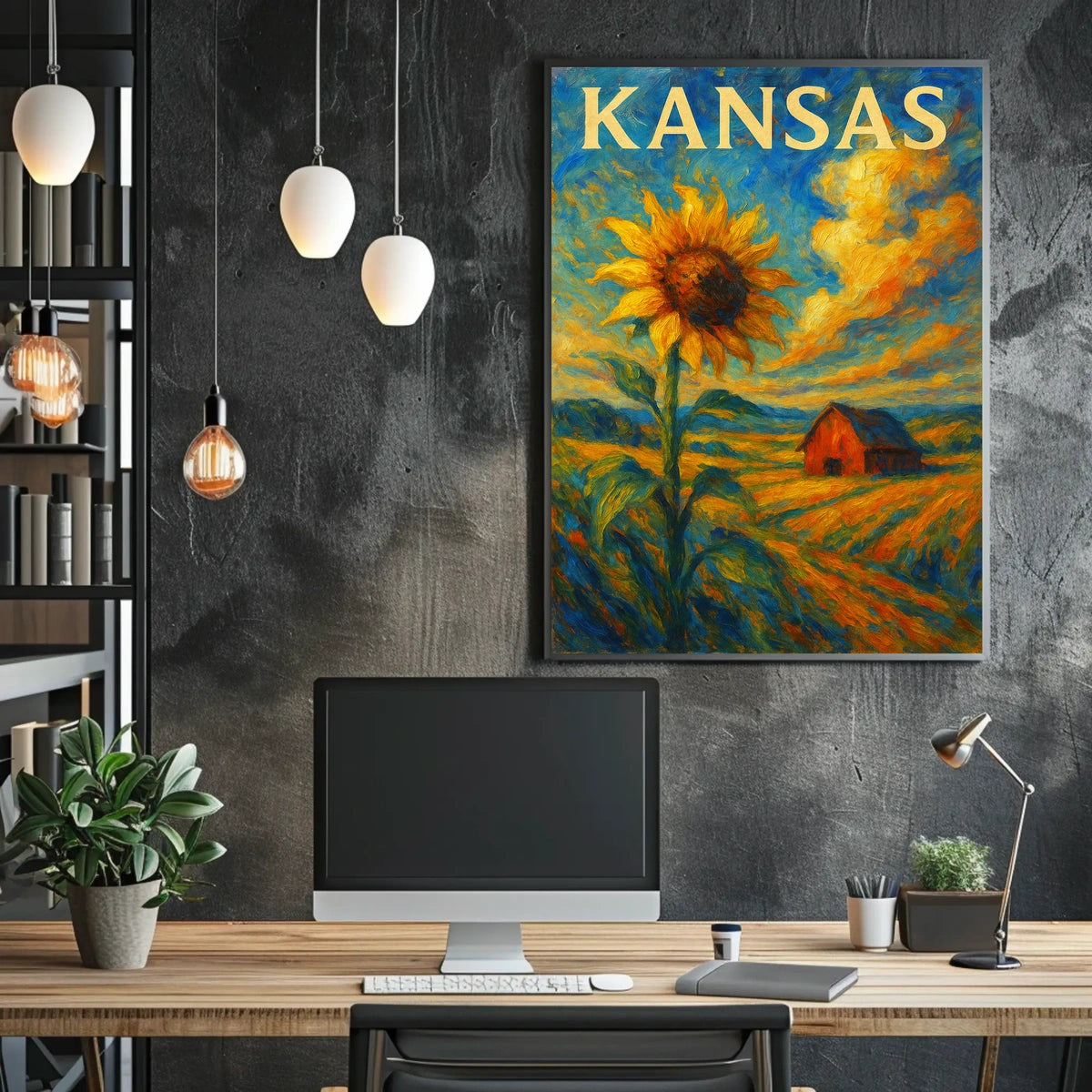 Kansas Sunflower Fields Poster