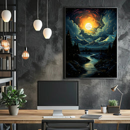 Celestial Nightscape Poster