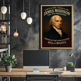 James Madison Presidential Legacy Vintage Historical Poster PosterGoat