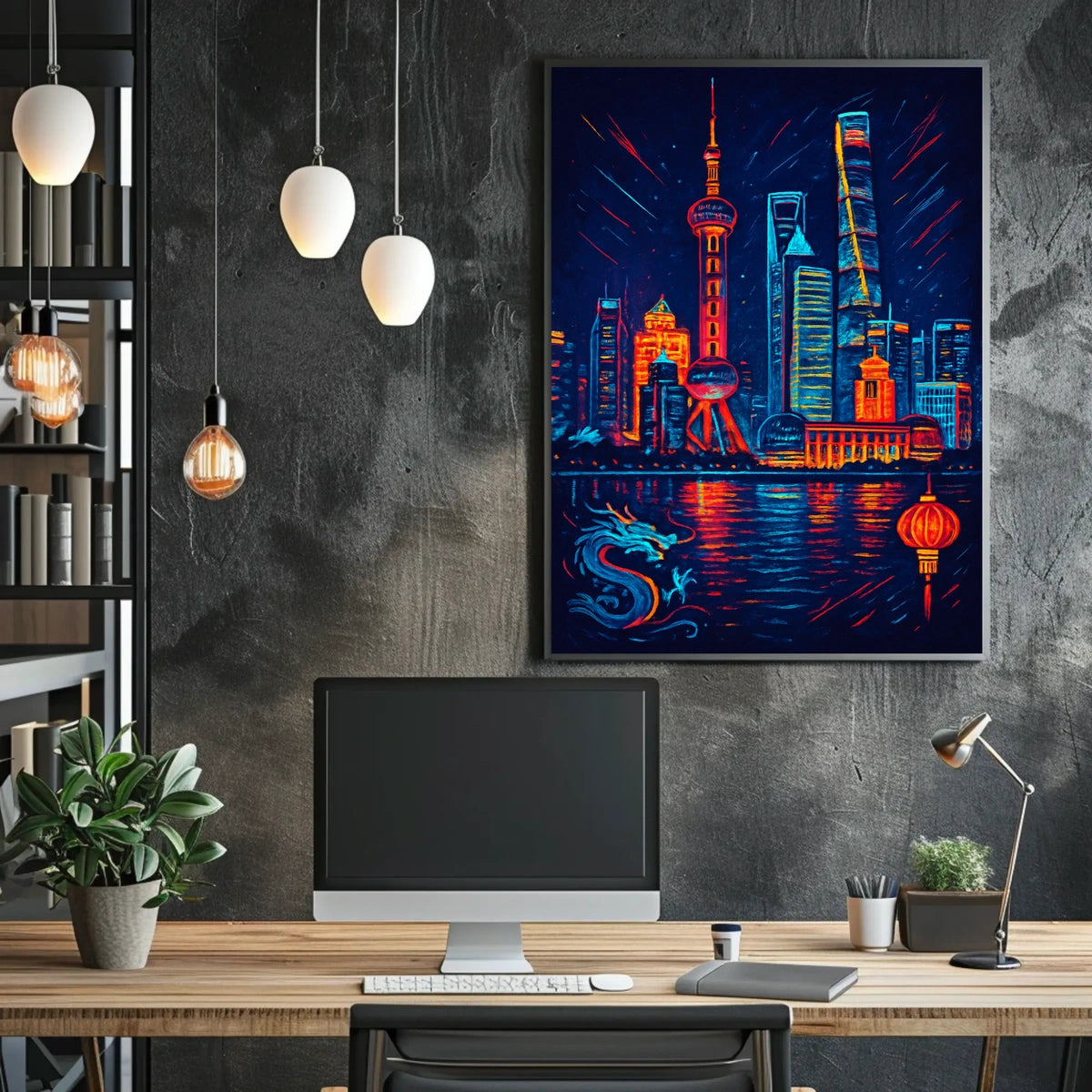 Neon Nights in Shanghai Poster