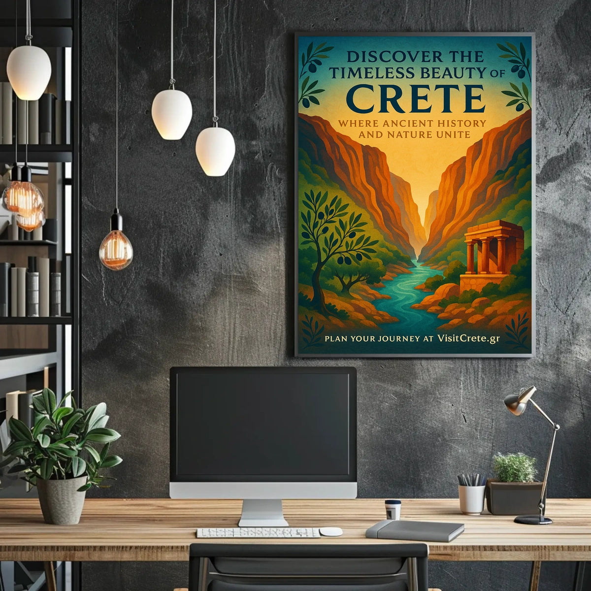 Crete's Ancient Charm Vintage Travel Poster