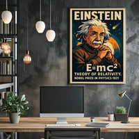 Einstein Relativity Vintage Science Wanderlust Poster