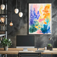 Vibrant Floral Travel Poster Wall Art for Home Decor