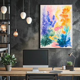 Vibrant Floral Travel Poster Wall Art for Home Decor