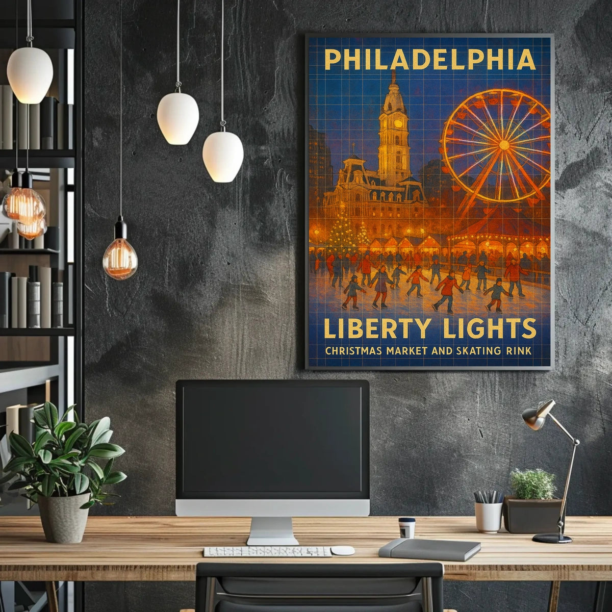 Philadelphia Liberty Lights Poster