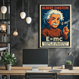 Albert Einstein Relativity Theory Vintage Poster
