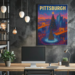 Pittsburgh Holiday Scene Poster