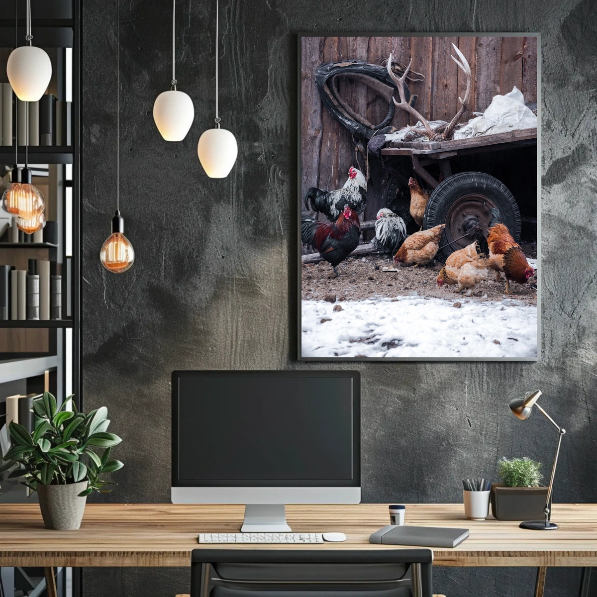 Rustic Farmyard Scene Poster