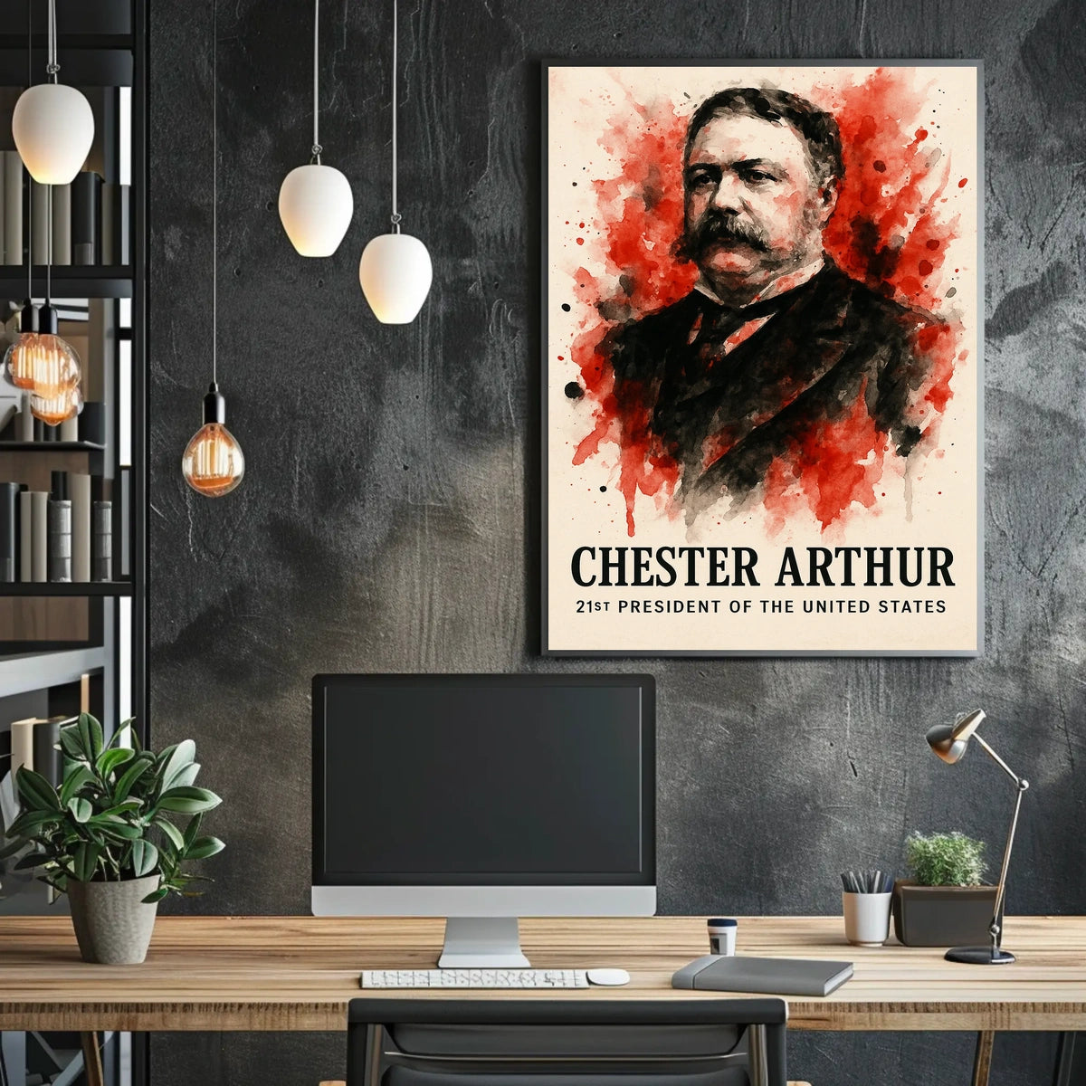 Chester Arthur Watercolor Portrait Historical-Presidential Poster