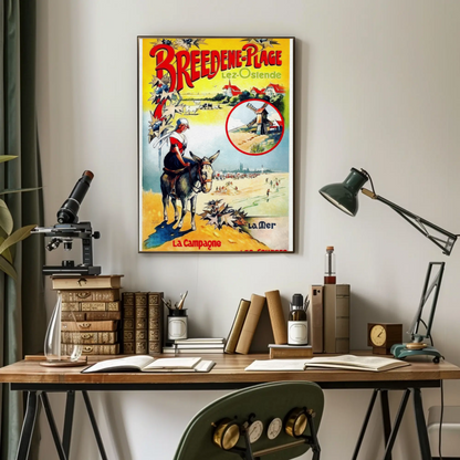 Breedene-Plage, Lez-Ostende Vintage Poster