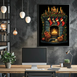 Cozy Christmas Hearth Poster
