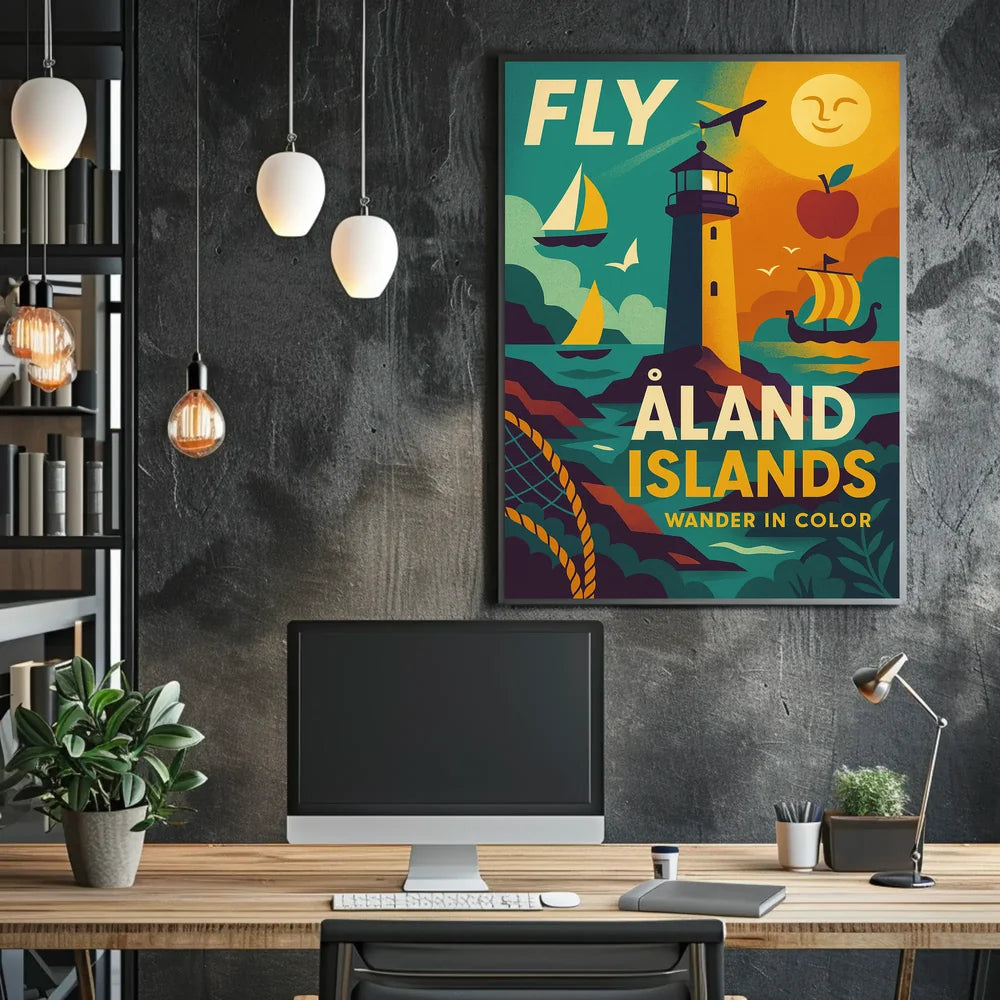 Travel to Vibrant Åland Islands with Retro Adventure Poster PosterGoat