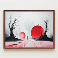 Surreal Red Spheres Abstract or Artistic Poster