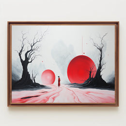 Surreal Red Spheres Abstract or Artistic Poster