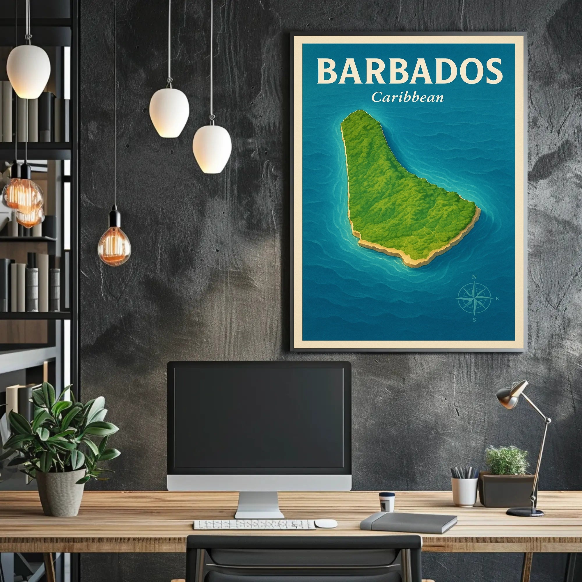 Barbados Adventure Vintage Travel Poster