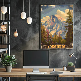 Vintage Yosemite Half Dome National Park Poster