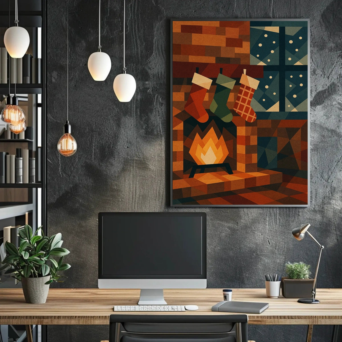 Cozy Holiday Hearth Poster