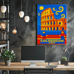 Colosseum In Lego Art Poster