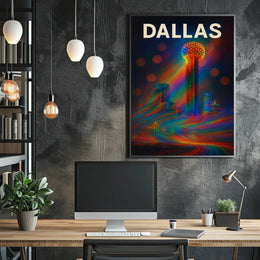 Dallas Skyline Photography Realism Wanderlust Poster