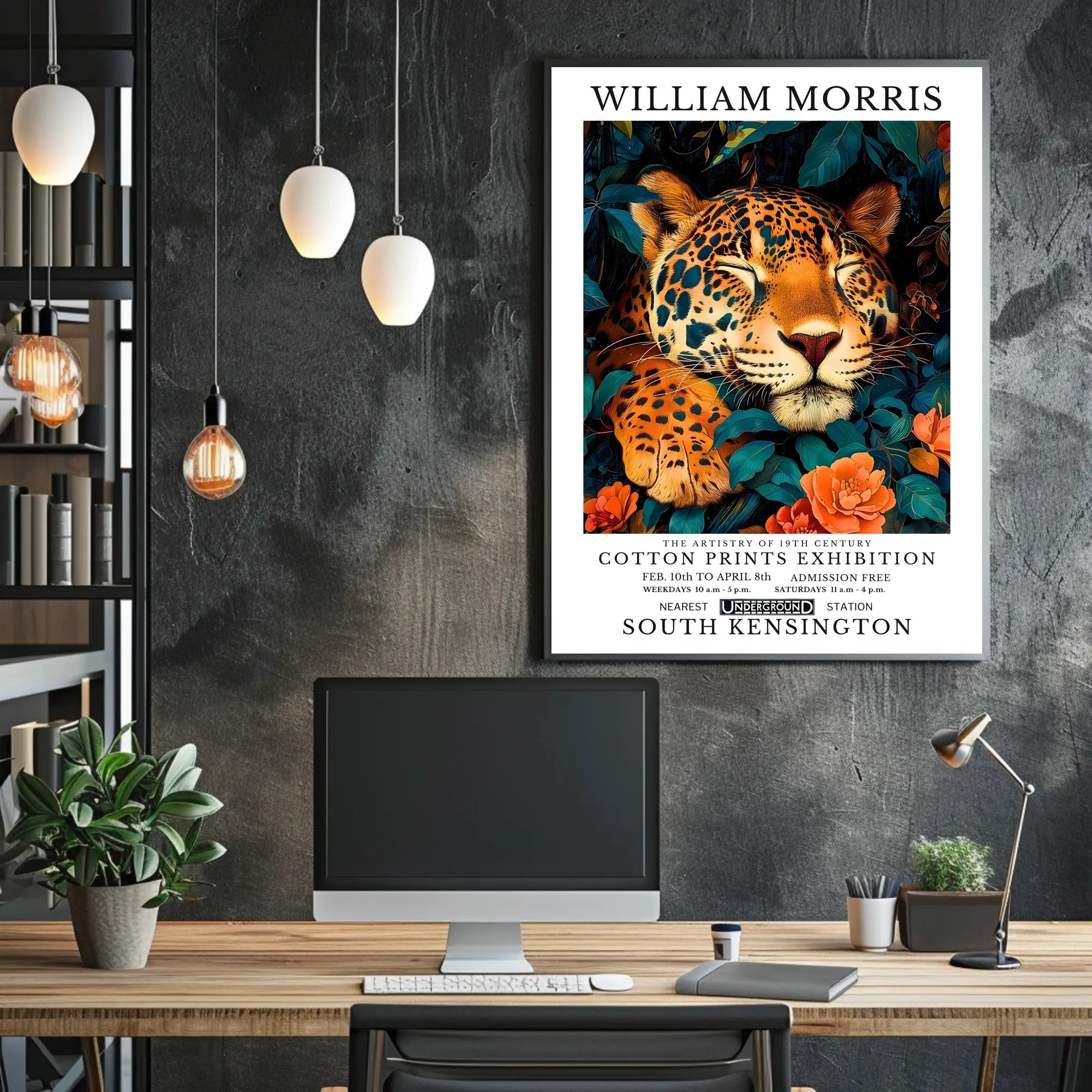William Morris Exhibition Poster: Artistic Vintage Botanical Art Poster