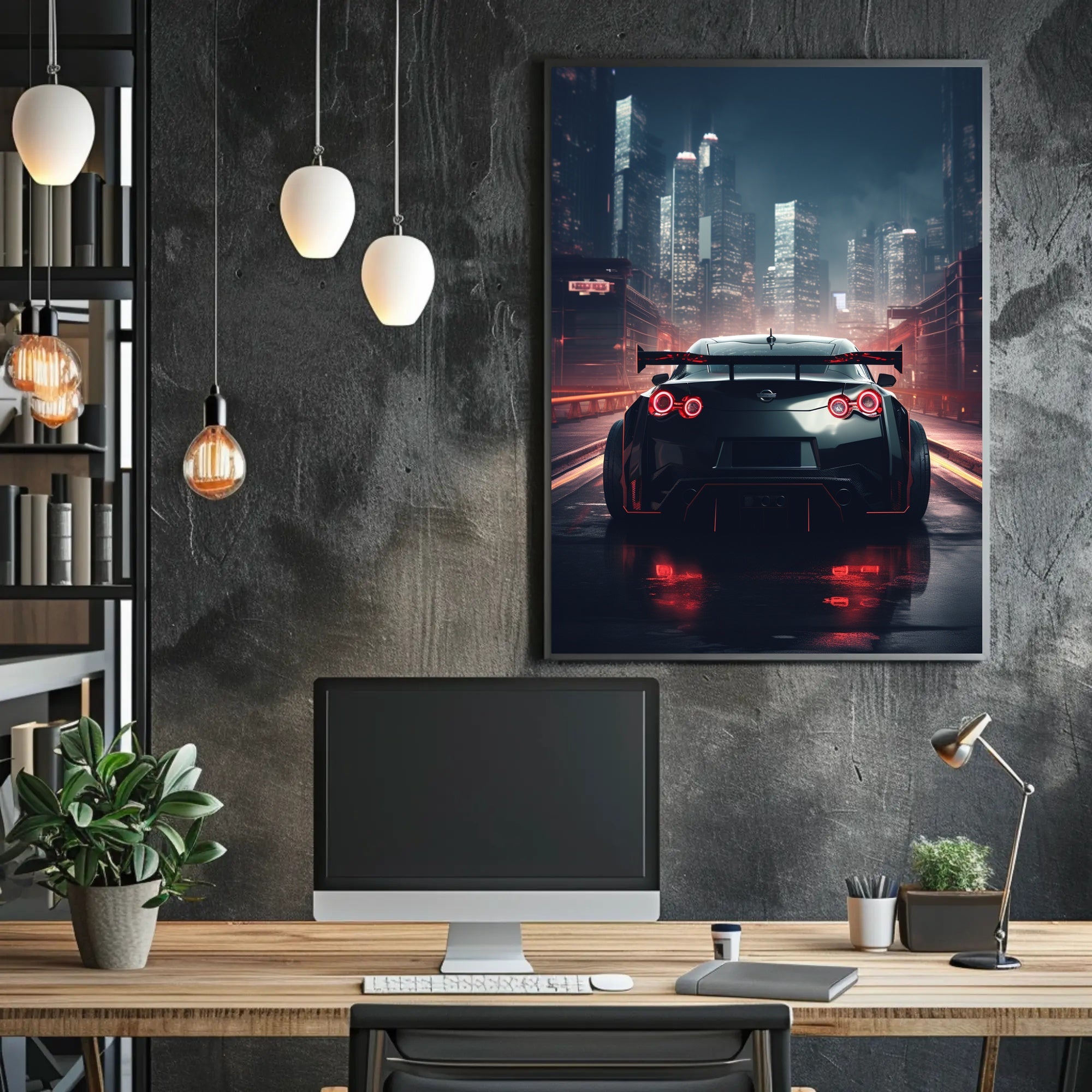 Night Drive In The City Poster