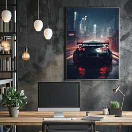 Night Drive In The City Poster