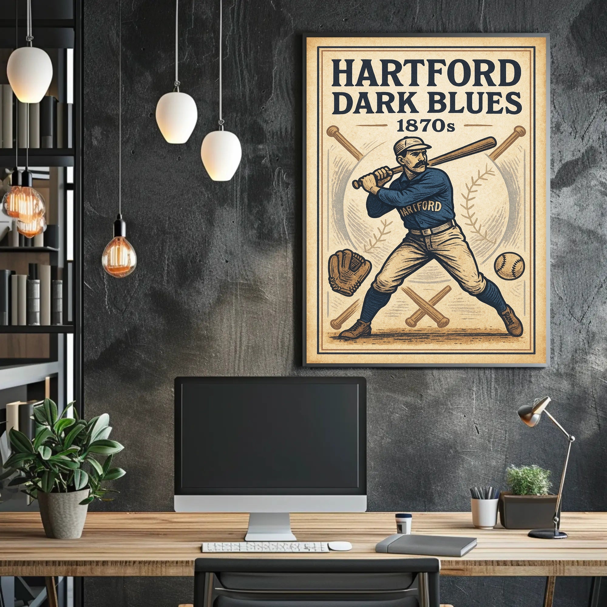 Hartford Dark Blues 1870s Baseball Poster PosterGoat