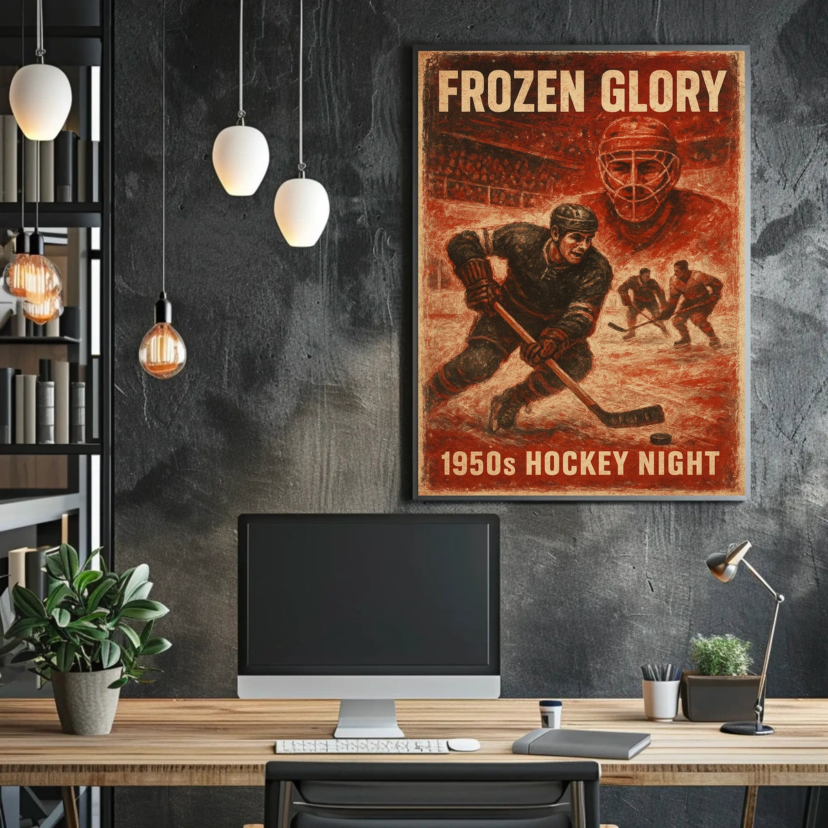 Frozen Glory Vintage Hockey Nostalgia Poster
