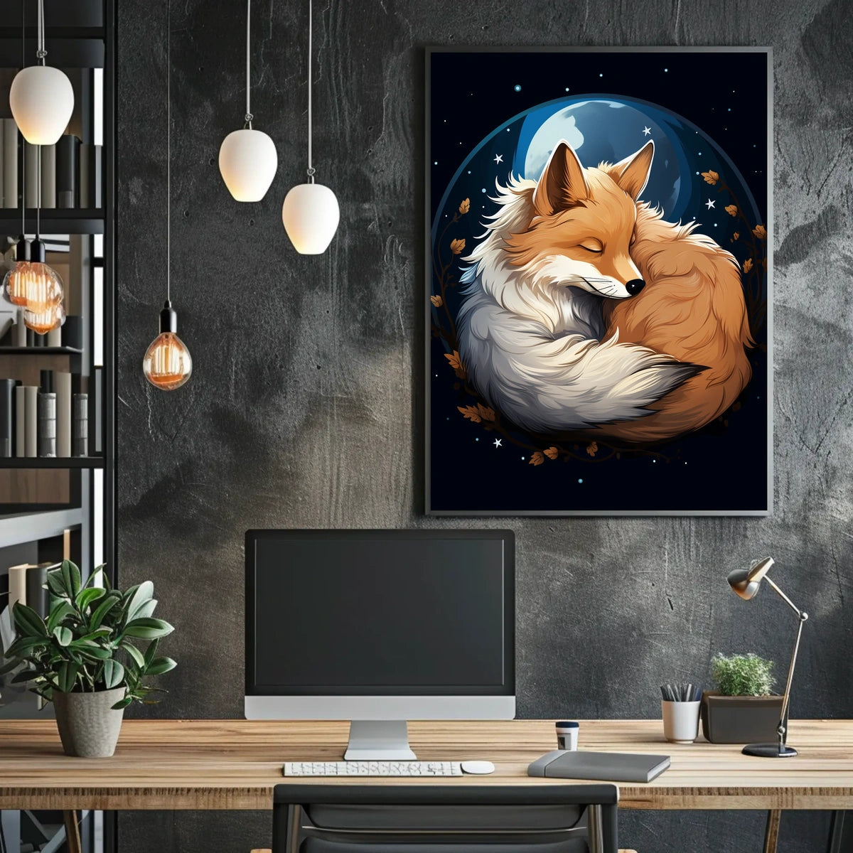 Moonlit Fox Poster