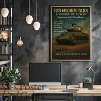 T20 Medium Tank Vintage Military Recruitment Poster