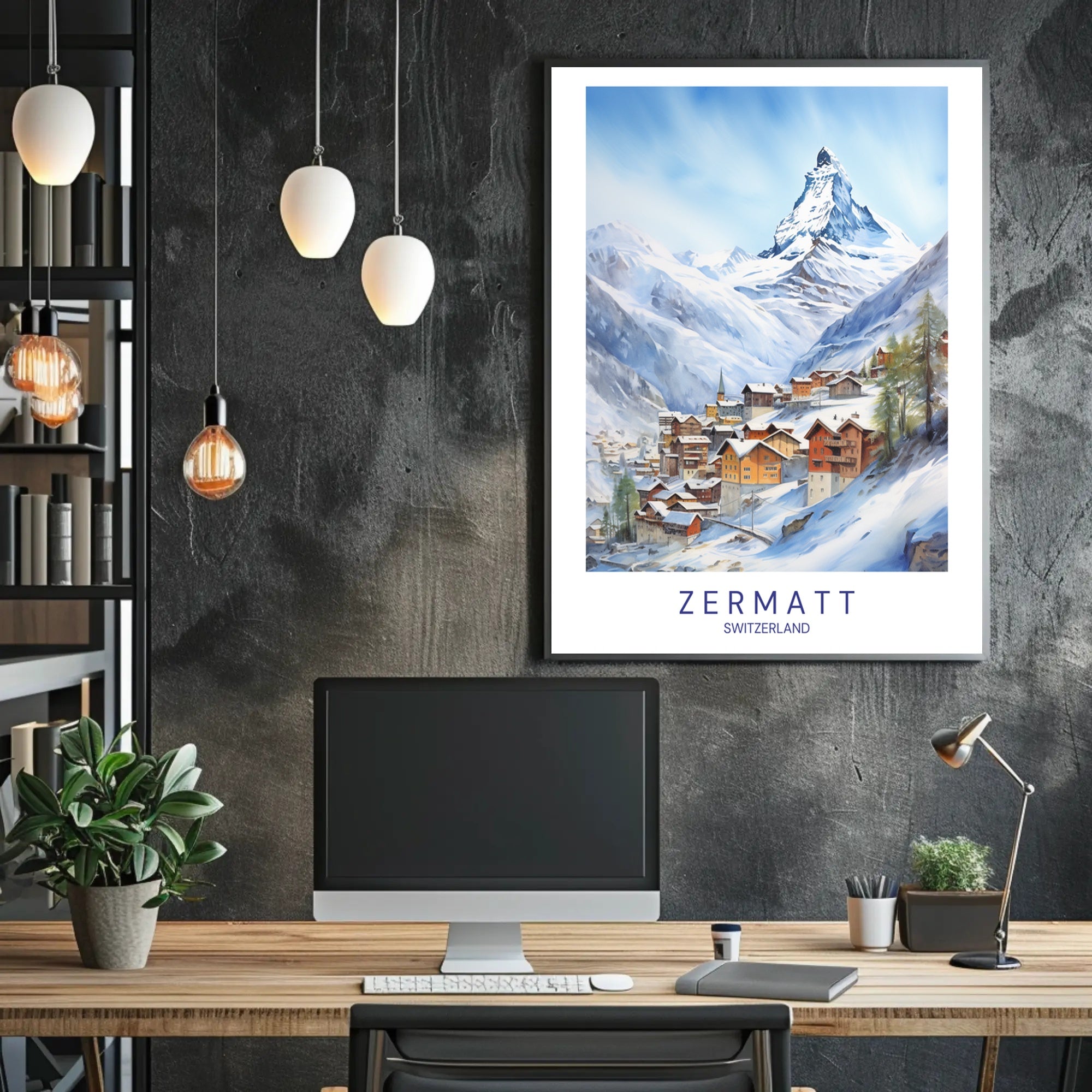 Serene Winter in Zermatt Poster PosterGoat