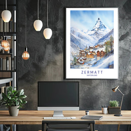 Serene Winter in Zermatt Poster PosterGoat