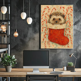 Hedgehog In Stocking Poster